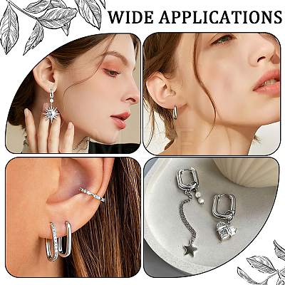 8 Pairs 2 Colors 304 Stainless Steel Huggie Hoop Earrings STAS-SC0021-28P-1