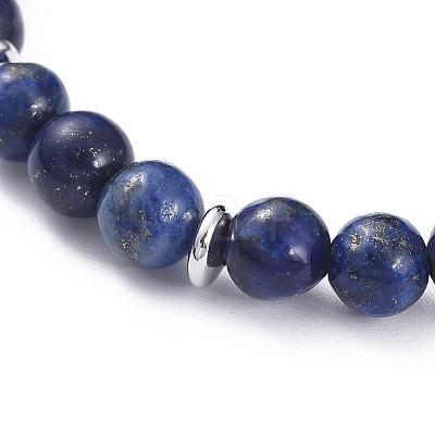 Natural Lapis Lazuli(Dyed) Stretch Charm Bracelets BJEW-JB04931-01-1