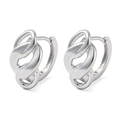 Brass Nuggets Hoop Earrings for Women EJEW-F347-01P-04-1