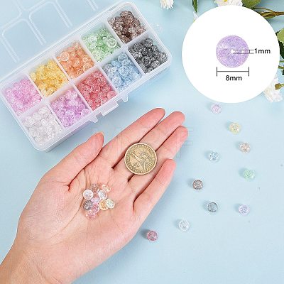 500Pcs 10 colors Crackle Glass Beads GLAA-SZ0001-56-1