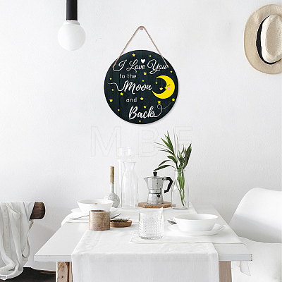 Wooden Hanging Plate HJEW-WH0027-004-1