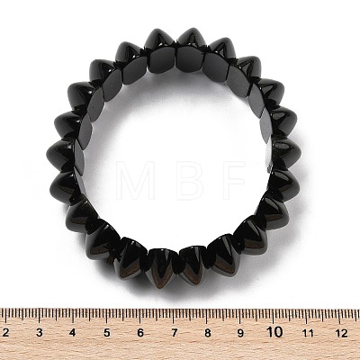 Bicone Natural Obsidian Beads Stretch Bracelets for Women Men BJEW-C097-05E-1