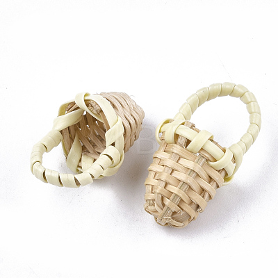 Handmade Reed Cane/Rattan Woven Pendants X-WOVE-T006-090A-1
