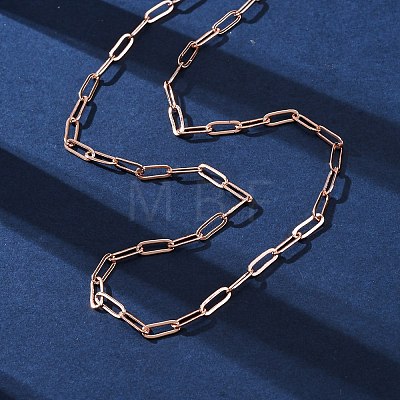 Brass Paperclip Chains Necklaces for Women NJEW-D302-69RG-1