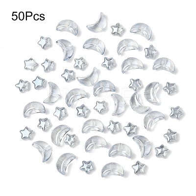 50Pcs 2 Styles Electroplate Glass Beads EGLA-YW0005-03B-1