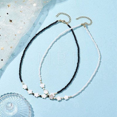 Glass Beads Necklaces NJEW-JN04722-1