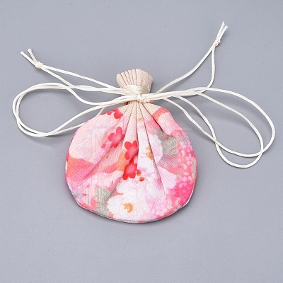Printed Polyester Drawstring Jewelry Pouches ABAG-G009-C02-1