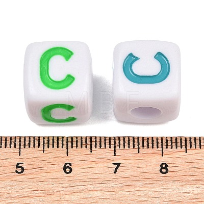 Opaque Acrylic Enamel European Beads AC-ACBA1794-04C-1