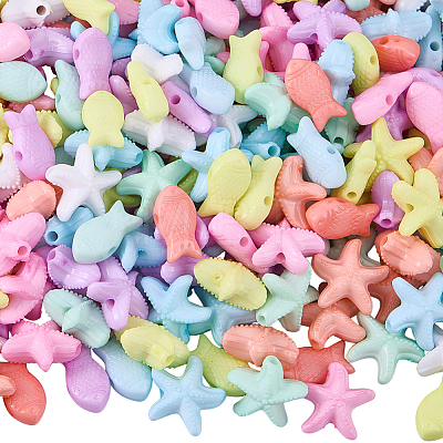 260Pcs 13 Colors Opaque Acrylic Beads MACR-SP0002-28-1