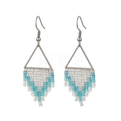 Glass Dangle Earrings EJEW-MZ00813-1