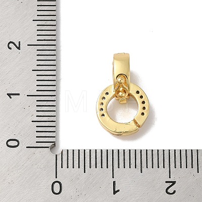 Rack Plating Brass Micro Pave Clear Cubic Zirconia Twister Clasps KK-A222-05B-G-1