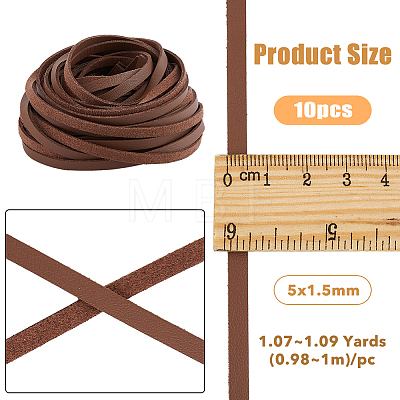 DICOSMETIC 10Pcs Flat PU Leather Cord WL-DC0001-02C-1