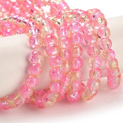 Spray Painted Crackle Glass Beads Strands CCG-Q002-4mm-03-1