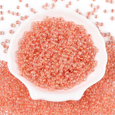 6/0 Transparent Inside Colours Glass Seed Round Beads SEED-N006-004J-1