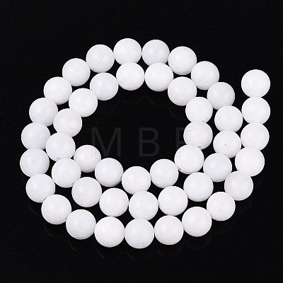 Dyed Natural White Jade Round Bead Strands G-Q937-20-1