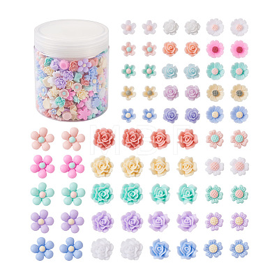Craftdady 700Pcs 7 Styles Opaque Resin Cabochons CRES-CD0001-07-1