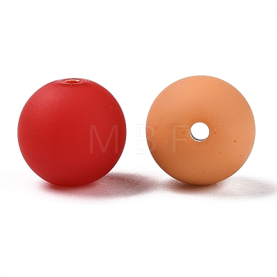 Rubberized Style Imitated Silicone Acrylic Beads MACR-T048-01B-01-1