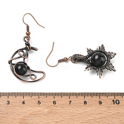 Natural Obsidian Dangle Earrings G-H359-07R-08-1