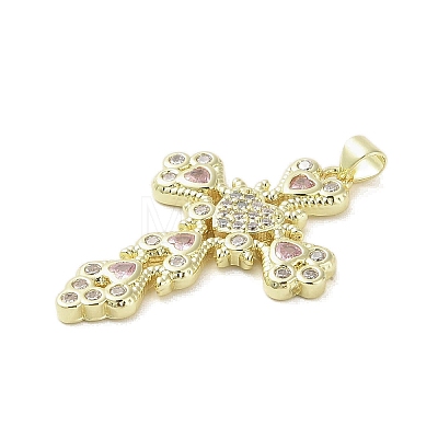 Real 18K Gold Plated Brass Micro Pave Cubic Zirconia Pendants KK-A209-35G-1
