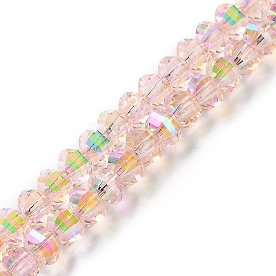 Transparent Electroplate Glass Beads Strands GLAA-Q099-H01-11-1