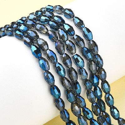 Electroplate Glass Beads Strands X-EGLA-J013-4X6mm-F34-1