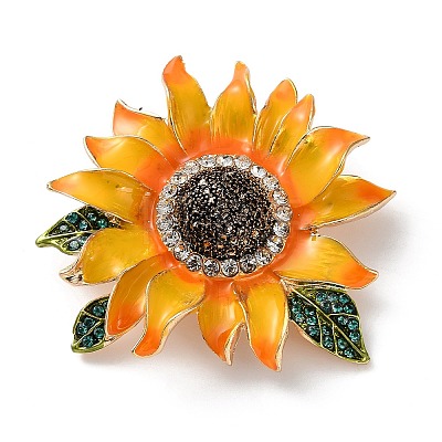 Sunflower Enamel Pins JEWB-Z048-03G-1