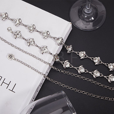 Alloy Flower Link Chain Waist Chains FIND-WH0421-95P-1