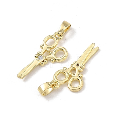 Brass Micro Pave Clear Cubic Zirconia Pendants CU-L277-08G-1
