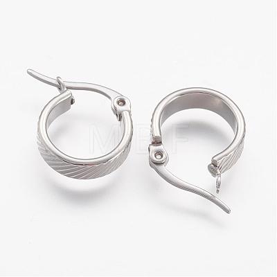 201 Stainless Steel Hoop Earrings BJEW-N0039-01P-1