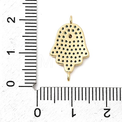 Religion Brass Micro Pave Cubic Zirconia Connector Charms KK-H529-01A-G02-1