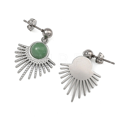 Natural Gemstone Stud Dangle Earrings EJEW-JE07269-02-1