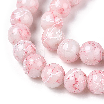 Drawbench Glass Round Beads GLAD-WH0001-01-17-1