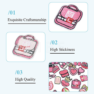 20Pcs Polyester Embroider Self-adhesion Thread Iron on/Sew On Patches PATC-TAC0004-09-1