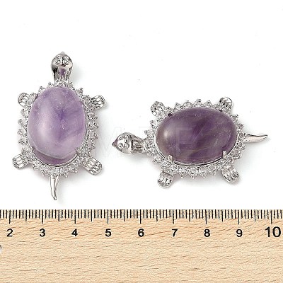 Natural Amethyst Pendants G-A095-04P-01-1