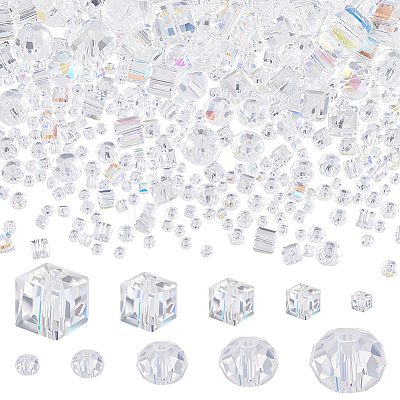 800Pcs 10 Styles AB Color Plated Electroplated Glass Beads Strands GLAA-GA0001-85-1