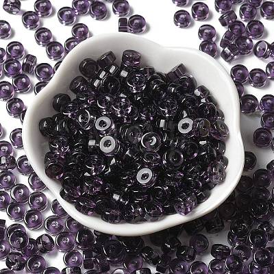 Transparent Colours Glass Seed Beads SEED-E001-T3x6mm-04-1