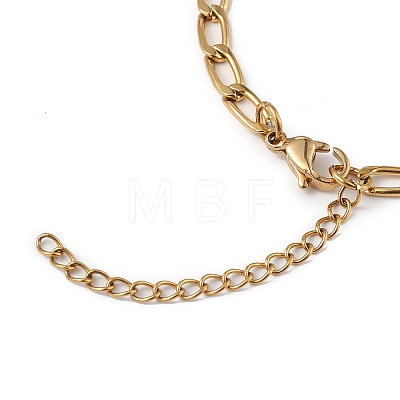 Enamel Starfish Charm Bracelet with Curb Chains BJEW-G669-26G-1