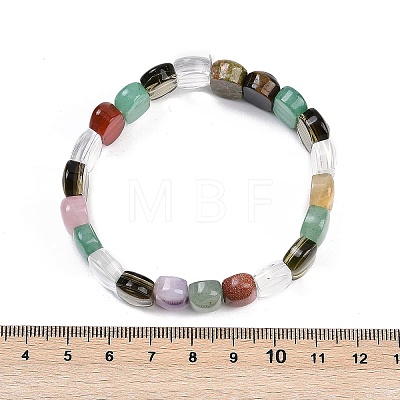 Natural Mixed Gemstone Beaded Stretch Bracelets for Women Men BJEW-M049-11B-1