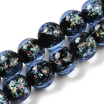 Handmade Dichroic Foil Glass Beads Strands DICH-U001-06I-1