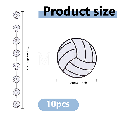 Paper Volleyball Hanging Banners AJEW-WH0752-629-1