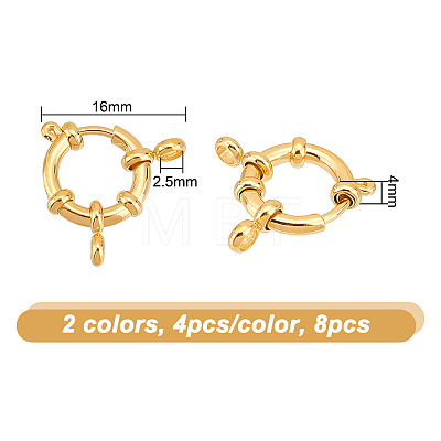 Unicraftale 8Pcs 2 Colors 304 Stainless Steel Spring Ring Clasps STAS-UN0053-82-1