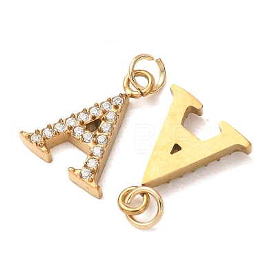 304 Stainless Steel with Crystal Rhinestone Charms RB-CBA5270-11G-A-1