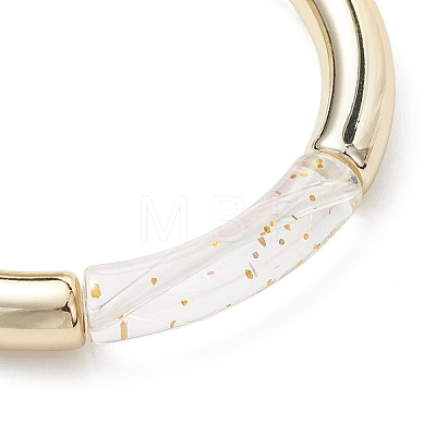 UV Plating Acrylic Beads Stretch Bracelets for Women BJEW-JB12950-1