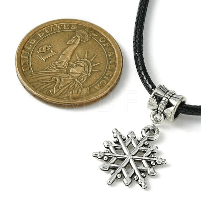 Tibetan Alloy Snowflake Pendant Necklaces NJEW-JN04538-02-1