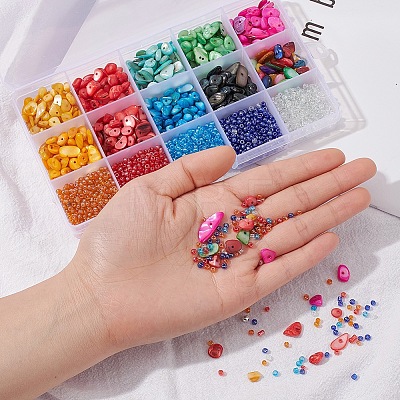 DIY Glass & Shell Beads Bracelet Making Kit DIY-YW0004-42-1