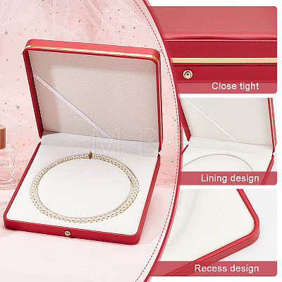 PU Leather Single Necklace Storage Gift Box AJEW-WH0475-08A-1