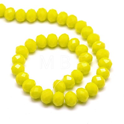 Opaque Solid Color Crystal Glass Rondelle Beads Strands X-EGLA-F047A-06-1