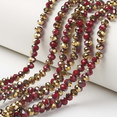 Electroplate Opaque Glass Beads Strands LS-EGLA-A034-P8mm-O10-1