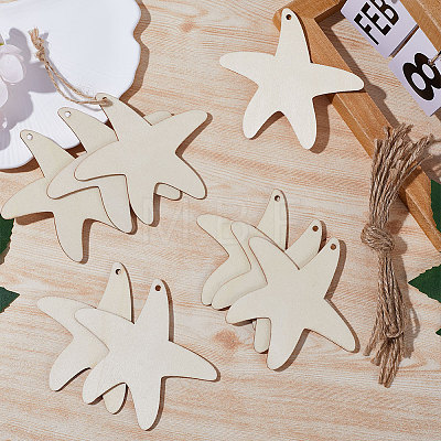 Animal Theme Unfinished Blank Wooden Pendants Set for Painting Arts WOOD-WH0124-26A-1