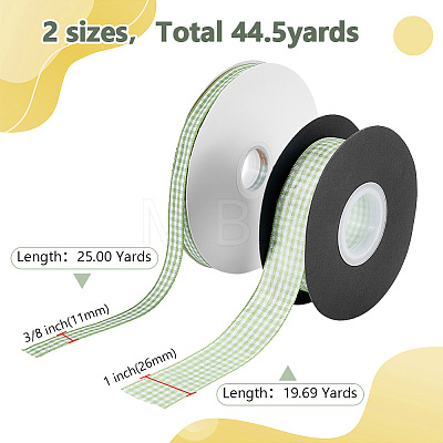 2 Rolls 2 Styles Polyester Ribbon OCOR-ME0002-02A-1